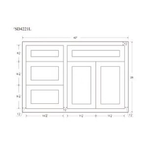 Width 42" | Height 32.5" | Depth 21"