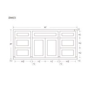Width 60" | Height 32.5" | Depth 21"