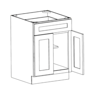 24" Double Doors; One Drawer