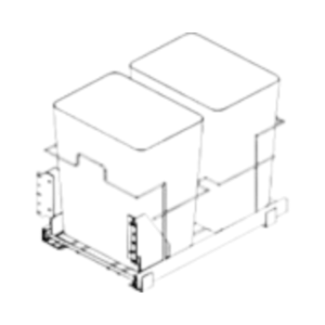 Add-on - 15" Single Trash Bin Kit