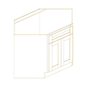 42" Double Doors; Two Decor Drawer Face; For Corner Sink