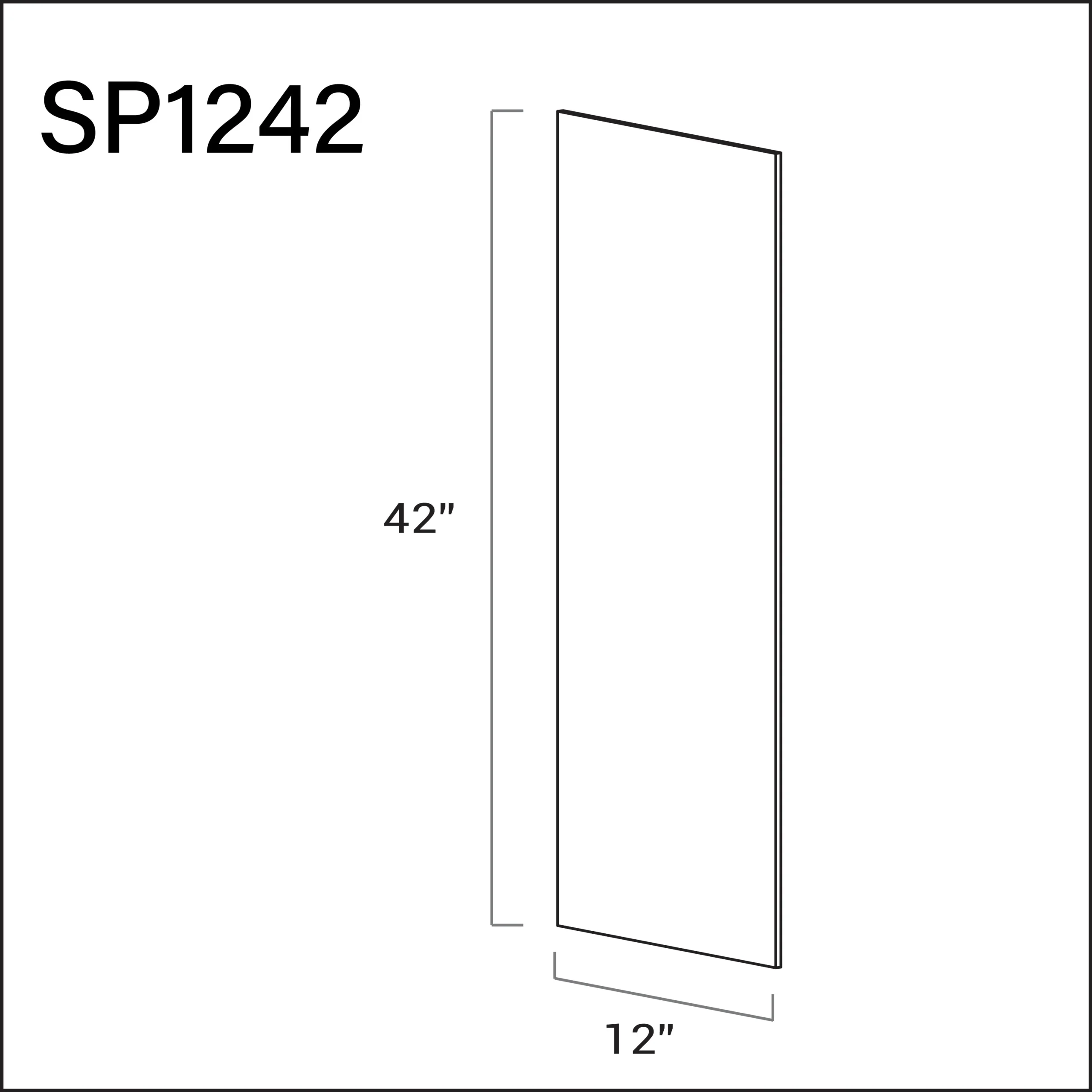 Wall Skin Panel 1/4" x 42" x 15" - Side Finish of the Wall Cabinet