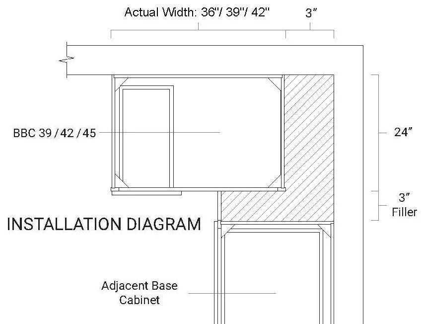White Shaker Base Blind Corner Cabinet - 39" W x 34.5" H x 24" D - Image 3