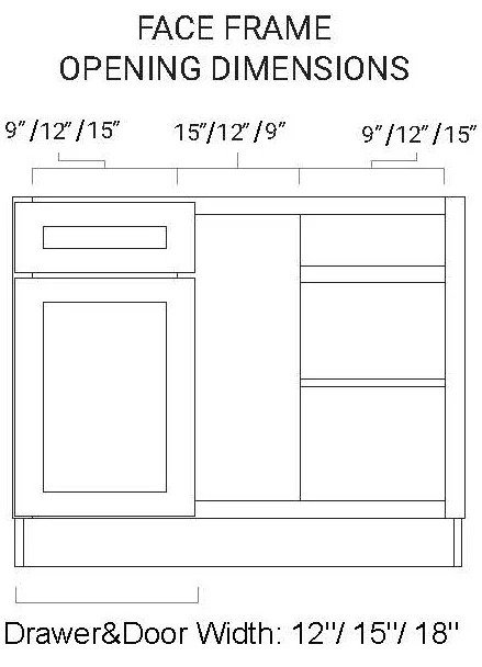 Milkshake White Base Blind Corner Cabinet - 39" W x 34.5" H x 24" D - Image 4